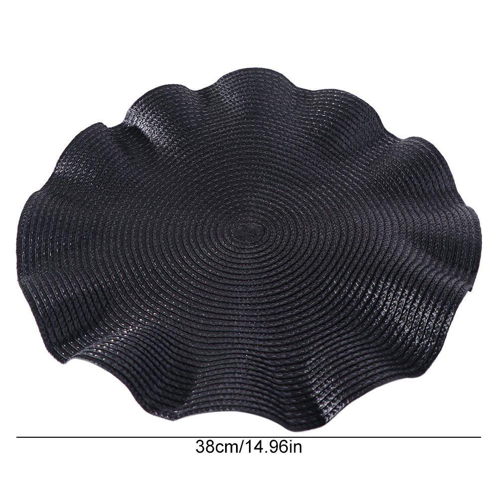 4Pcs Heat-resistant Table Mat Corrugated Edge Coaster Household Braided Placemat  Restaurant