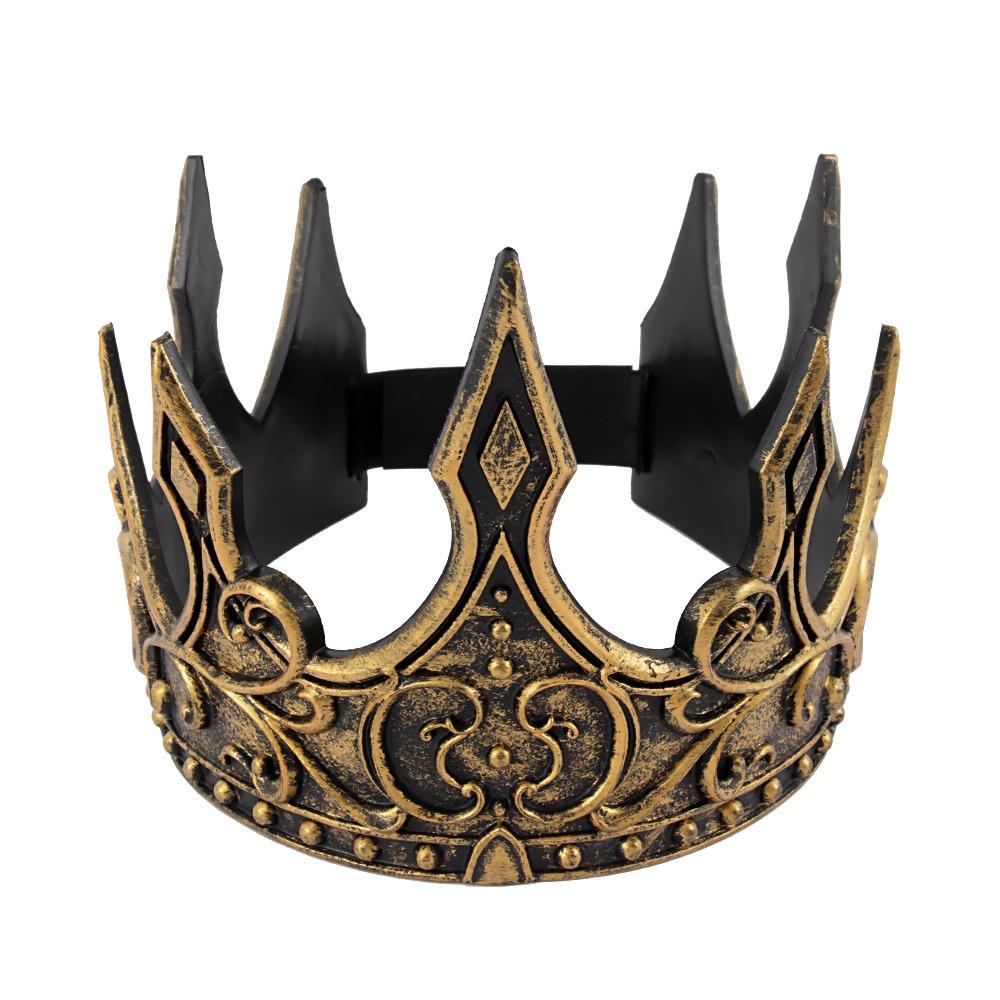 Středověký styl kovová knížecí tiára zirkon Halloween kostýmní doplňky jednoduchá královská koruna svatba