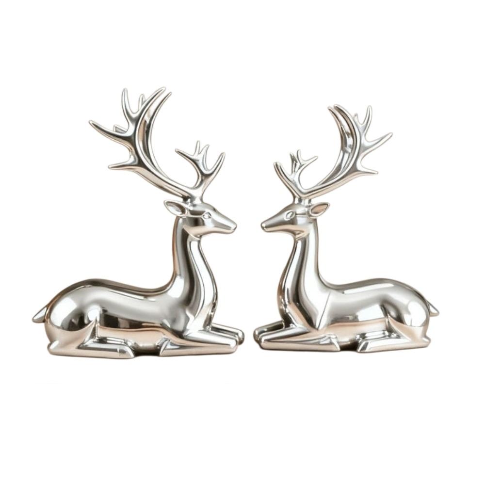Sitting/Standing Position Deer Desktop Ornament Creative Christmas Deer Statue Office Desktop