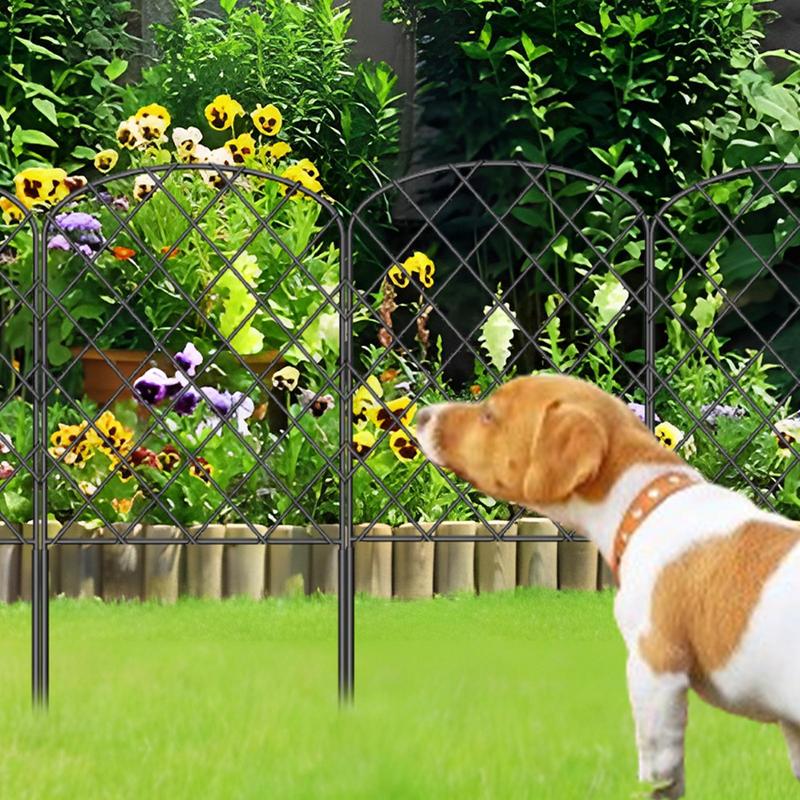 Garden Fence Metal Garden Fence 10X Heavy-Duty Wire Mesh Gate For Privacy Trellis Flower Bed Self-Standing Anti-Climb Pet