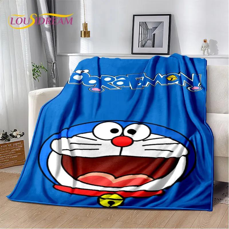 Coperta morbida in peluche cartone animato anime Doraemon, coperta in flanella per soggiorno camera da letto letto divano picnic, copertura calda per bambini