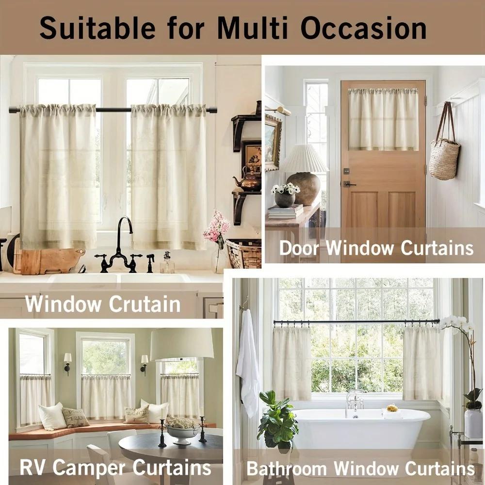 Weihnachts-Schneemann Dekovorhang, Lichtfilternde Deko, Küche, Wohnzimmer, Büro, Schlafzimmer, Tunnelzug-Design, Dekoration