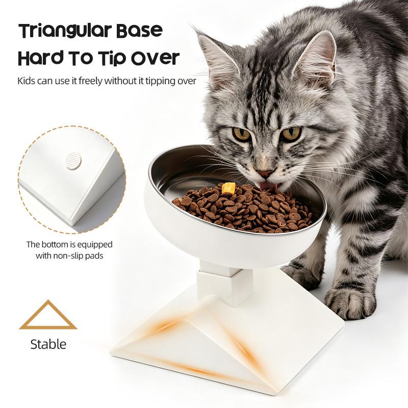 New Adjustable Height Raised Pet Bowl Stainless Steel Elevated Feeder for Dog Cat Comfortable Eating Anti-Slip Stable Base