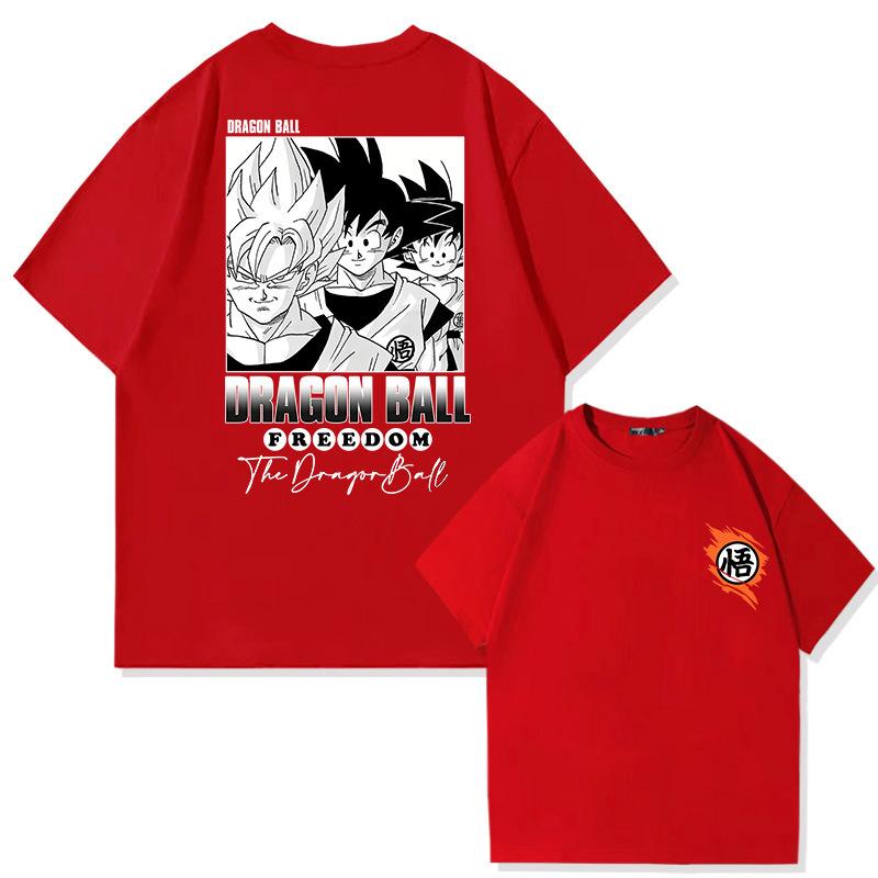 2025 MINISO Anime Dragon Ball T-Shirt Goku Cartoon Summer T Shirt Children's T-shirt Outdoor Casual Parent-child Tops Trendy Children's Tshirts