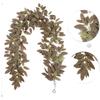 Artificial Plant Silk Leaves Color Beige Artificial Vine Lightweight Design Flexible Arrangement UV Fade Resistant