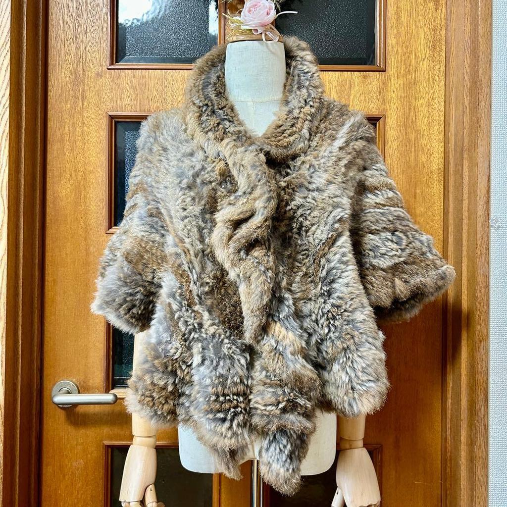 Used Rex Fur Poncho Cape