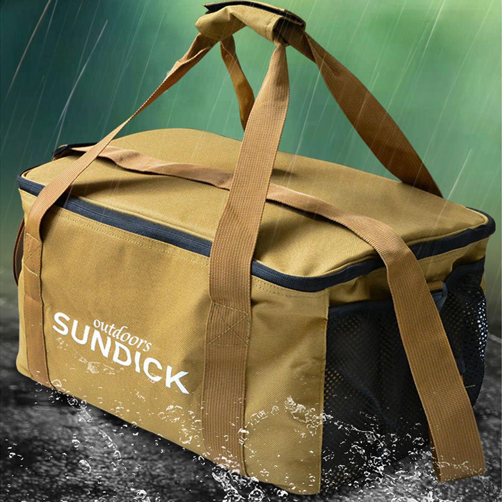 Camping Cookware Storage Bag Waterproof Outdoor Travel Tableware Storage Handbag Camping Cooler Bag Yellow M
