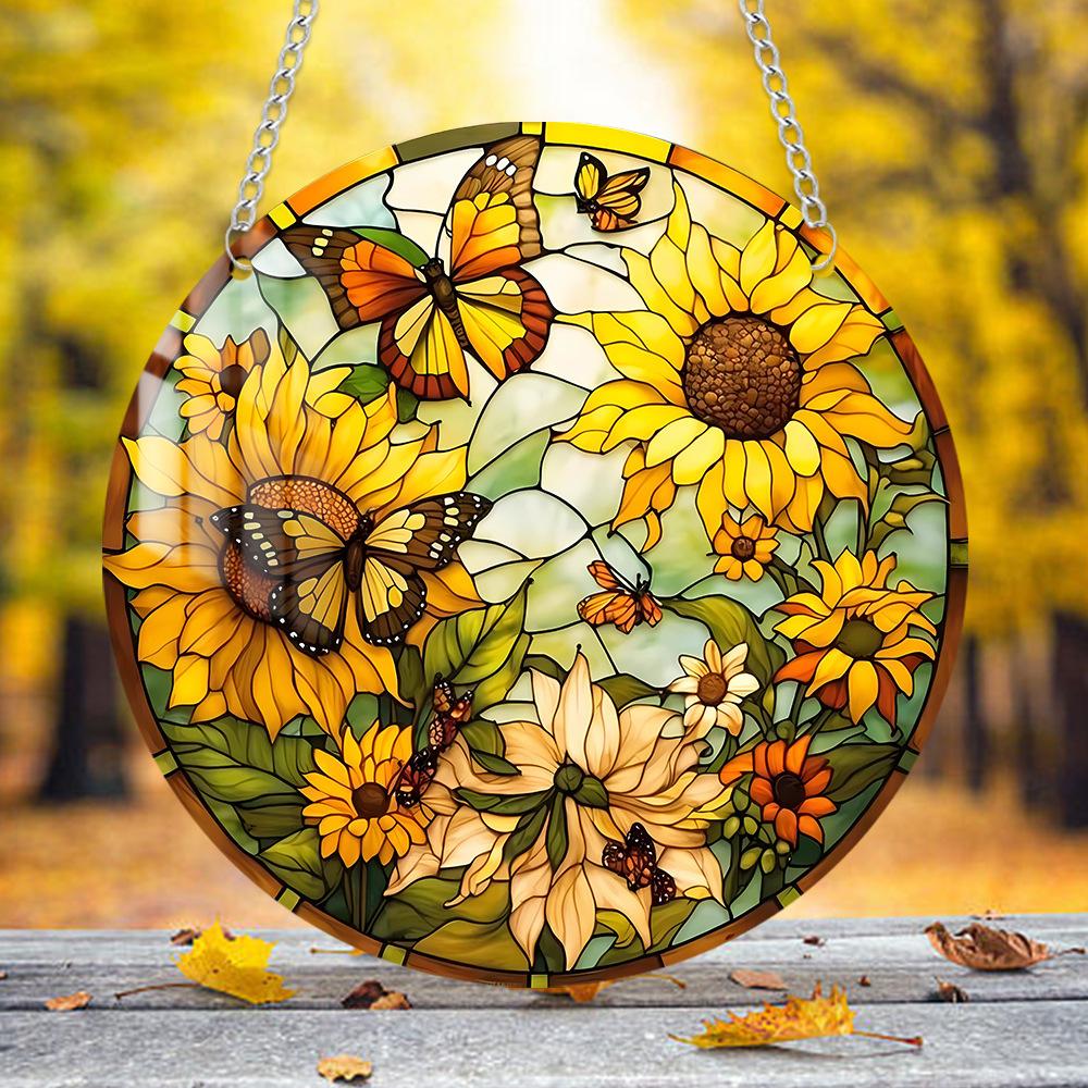 1pc Tree of Life Turtle Butterfly Dragonfly  Acrylic Home Wall Decoration Chain Pendant Pendant