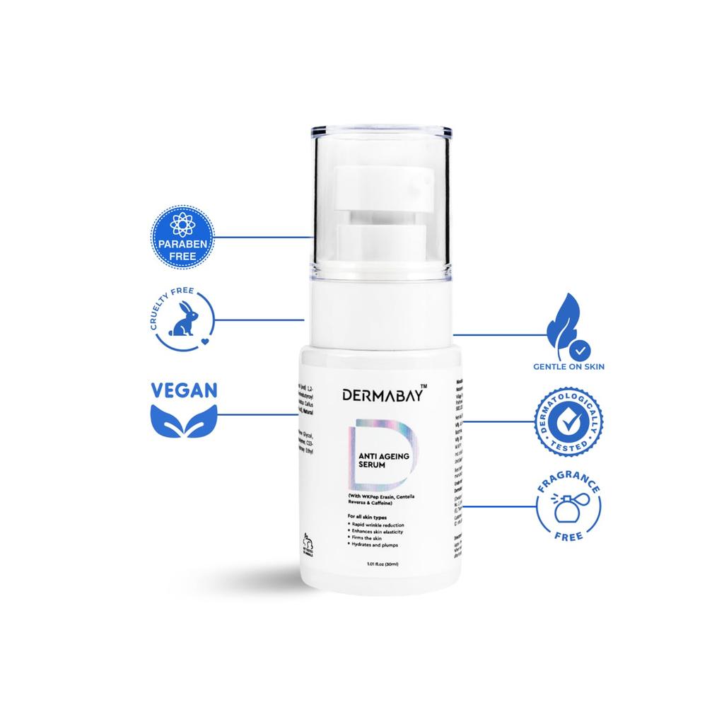 Dermabay Anti Ageing Serum Luxuriate in the transformative embrace of our potent elixir, delivering timeless radiance for all skin types, unveiling