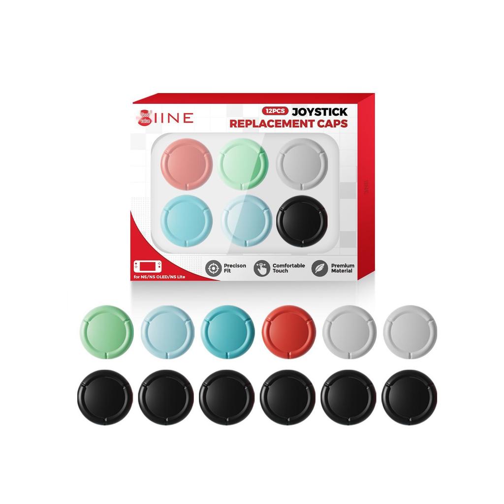 Binbok 12-Pack Joystick Caps for PS5/Switch - Replacement & Repair Caps