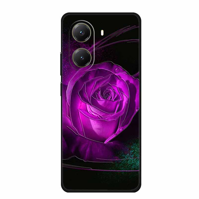 For Xiaomi POCO X7 Pro Case X7Pro 3D Relief Emboss Flowers Black Silicone Soft Back Cover Case For Redmi Turbo 4 Case Turbo4 Bag