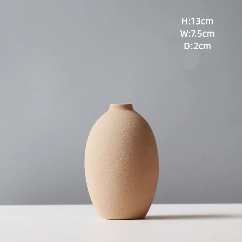 INS Nordic Ceramic Vase, Minimalist Dried Flower Vase for Living Room Table Home Decor A