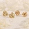 Zircon Flower Heart 18K Plated Luxury Dangle Earrings