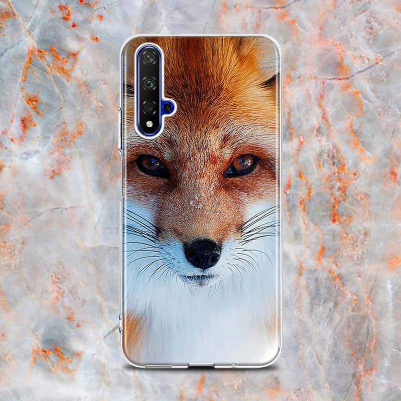 Roztomilý silikonový kryt na telefon polární liška pro Honor 20 20S 20E 8 8A Prime 8X MAX 8C 8S 7A 7C 7S Pro