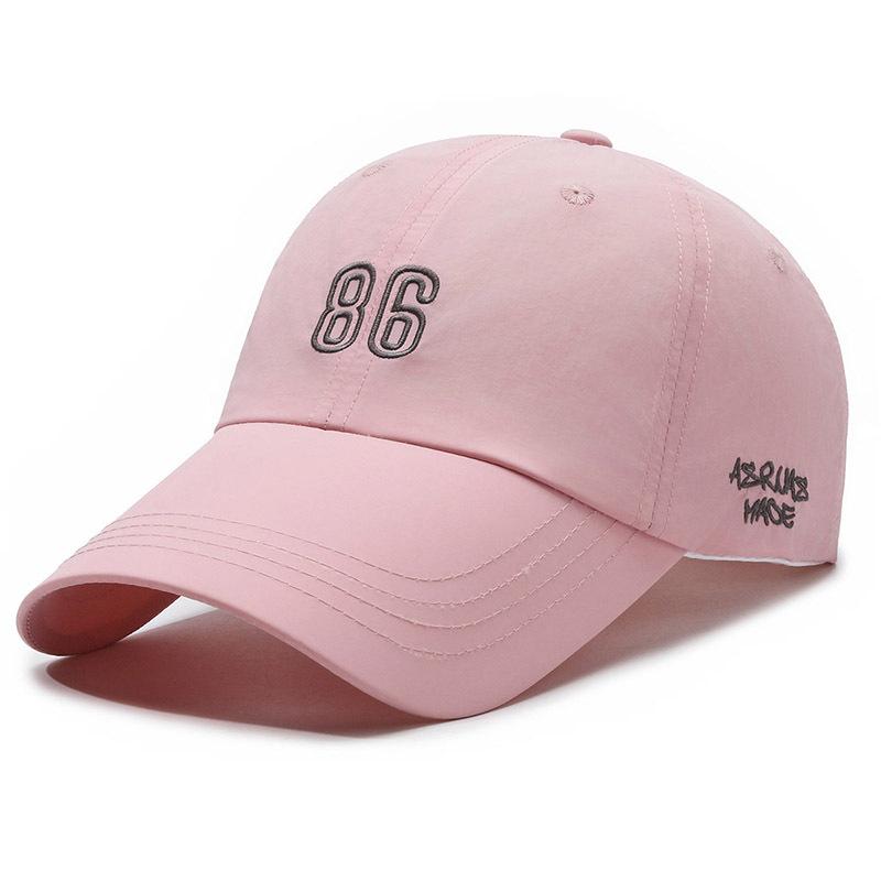 Summer Quick-Dry Breathable Mesh Embroidered Sun-Protective 6-Panel Adjustable Baseball Cap Visor Alphanumeric Text for Running