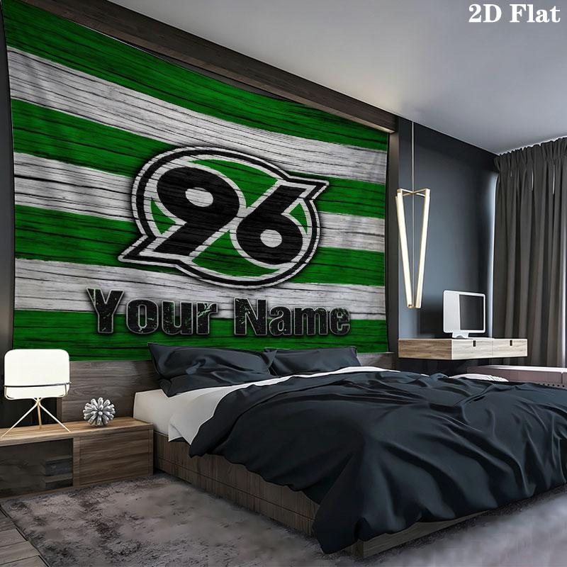 Hannover 96 Custom Name Wall Tapestry Aesthetic Wall Hanging Printed Fabric Blanket Decorative Tapestries for Bedroom Living Room Home Decor