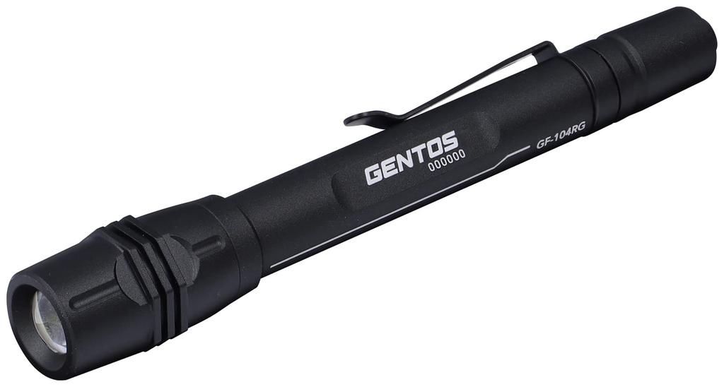 GENTOS GF-104RG G Series Rechargeable LED Flashlight (with Dedicated Rechargeable Battery or AAA Batteries), 130 Lumens