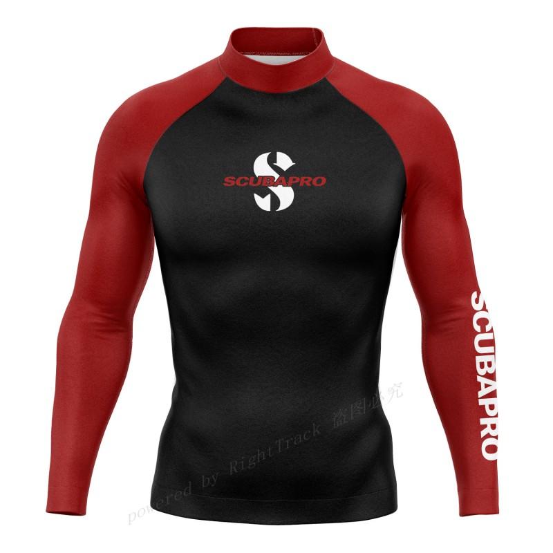 Mens Long Sleeve Rash Guard Quick Dry Compression Surfing Shirt Adult Swim Team Training Top