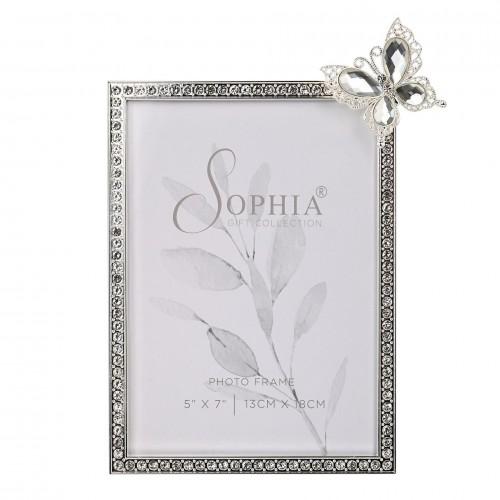 Sophia Crystal Photo Frame with Butterfly 5 X 7