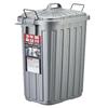Iwasaki Industries, Made In Japan, Outdoor Trash Can, Super Can, Square Type, 60, Gray Metallic, L-113C
