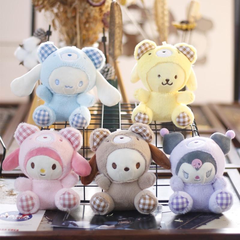 Cute Sanrio Melody Cinnamoroll Kuromi Plush Pendant Doll Keychain Gift