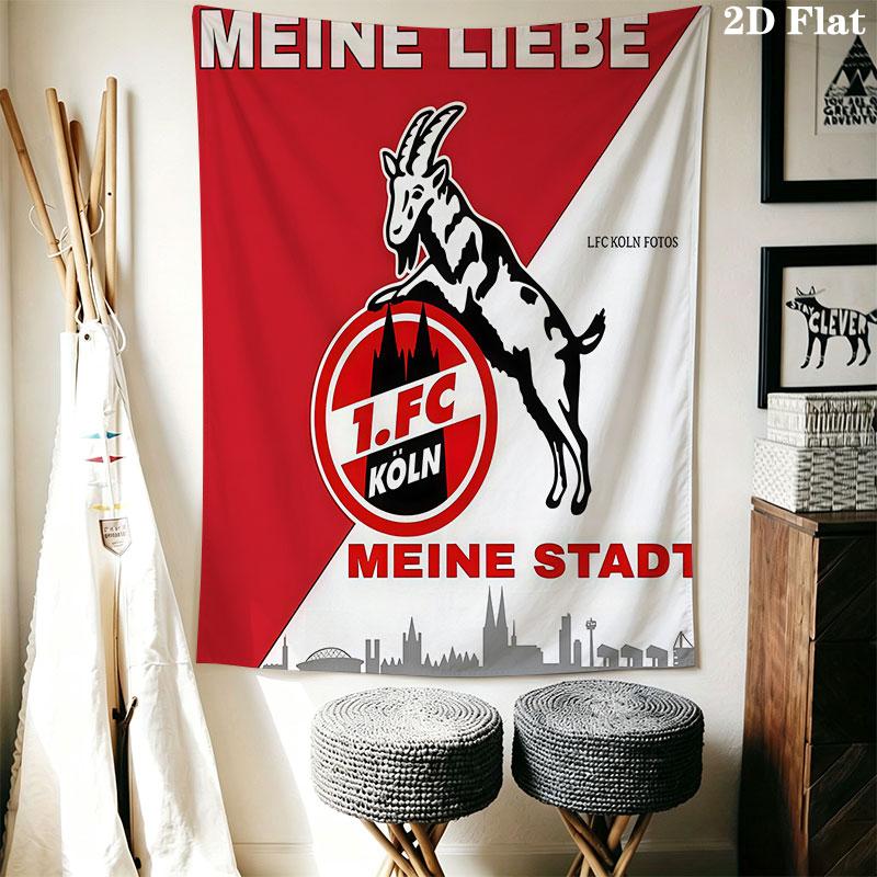 1. FC Köln poster Wall Hanging Printed Fabric Blanket Decorative Tapestries for Bedroom Living Room Home Decor