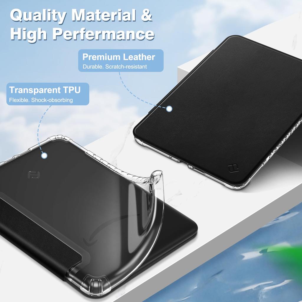 Fintie Clear Case for Kindle Paperwhite Signature Edition 2024 Case with Protective Transparent Back Lightweight and with Auto Function