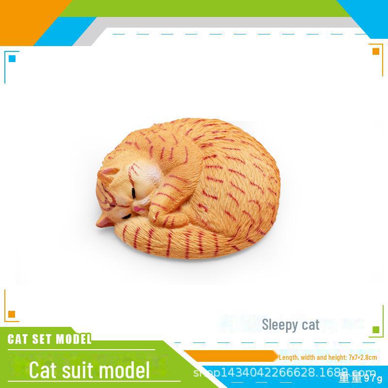 Seashell Cat Figurine: Realistic Kitten Toy Model