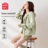 MINISO Women's Casual Hooded Zip-Up Sweatshirt