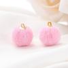 10pcs Plush Fur Covered Ball Beads Charms Pompom Beads Pendant for DIY Necklace Earring Bracelet Pendant Jewelry Making Supplies