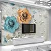 Retro Wallpaper Light Luxury 3d Jewelry Rose Flower Mural Living Room Bedroom Background Wall Murals Home Decor