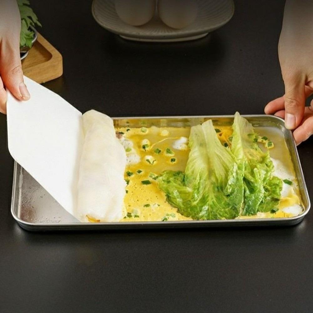 Food Grade Stainless Steel Tray Rust Resistant Storage Metal Food Serving Plate Rectangular Food Organizer Baking Pastry Tray