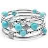 Wrap Bracelet Bohemian Beaded Bracelet Multicolor Turquoise Elastic Stackable Pendant Bracelet for Women