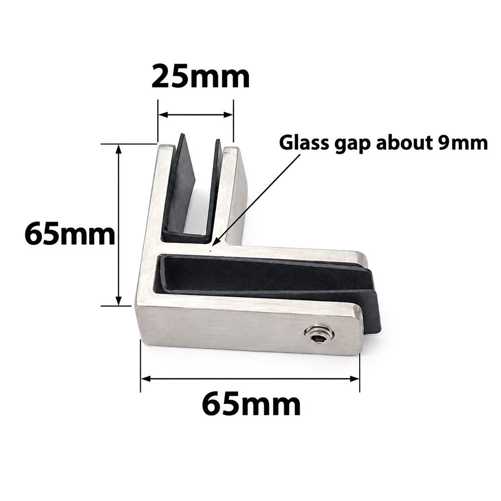 Stainless Steel Glass Clamp Clip 90 Degree Heavy Duty Glass Clip For Railing