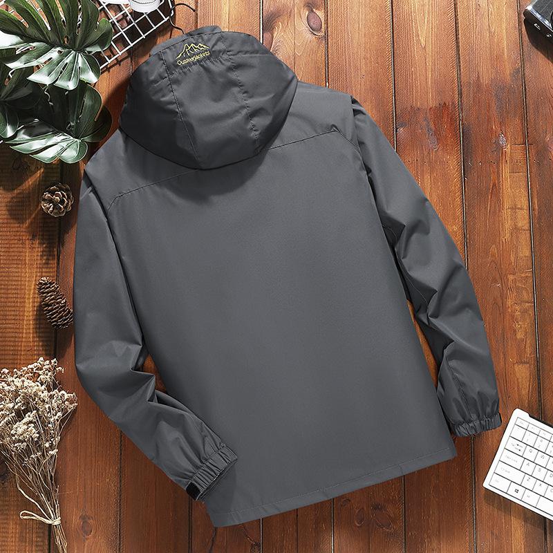 Men'S Autumn Outdoor Fattening Plus Size Mountaineering Suit Thin Charging Waterproof And Windproof Large Size Single Coat