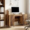 Vintage Style Desk with Shelf Reclaimed Wood Look 142.5 x 50 x 75 cm Particleboard