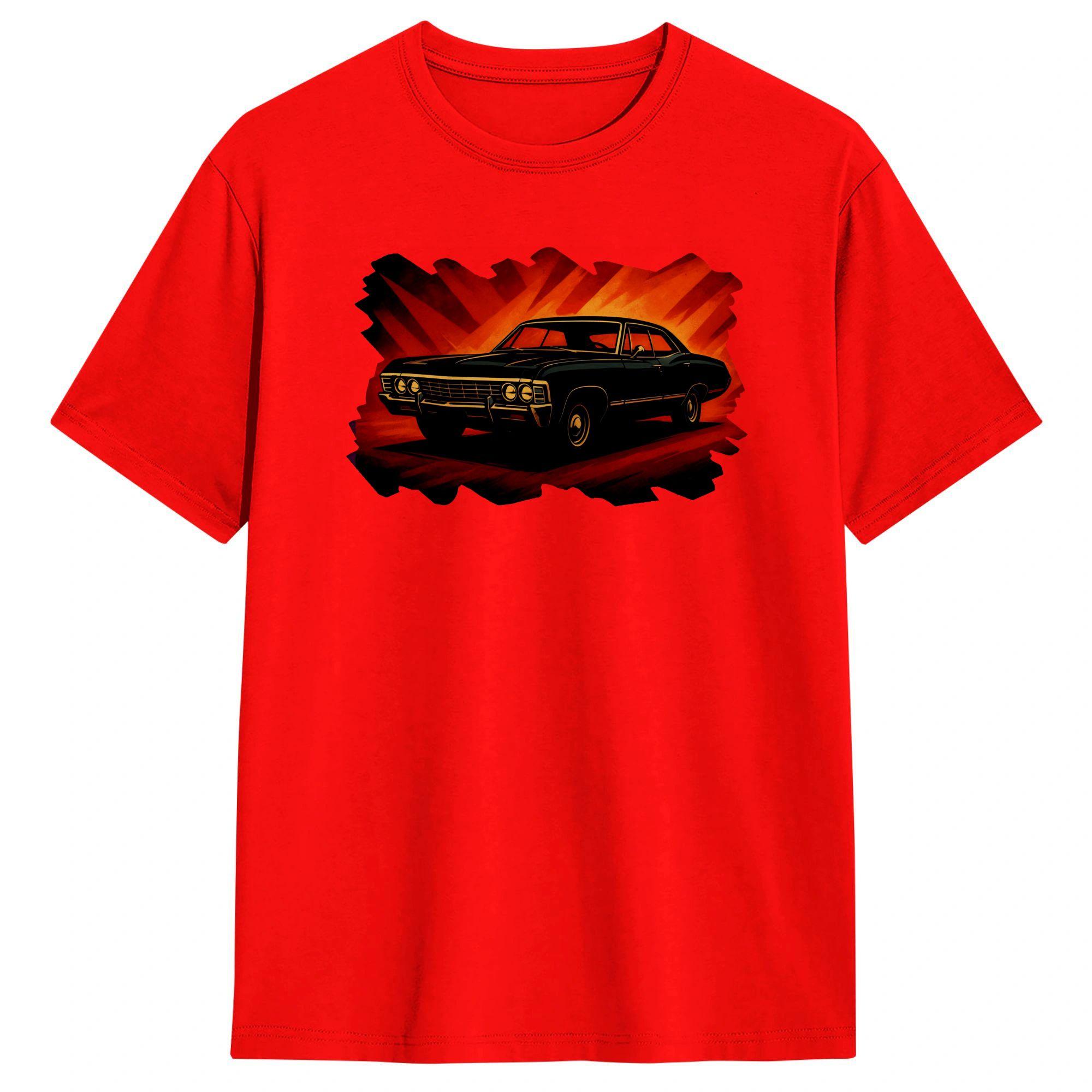 Unisex TShirt IMPALA SPN Impala Supernatural Vintage Cotton Tees Short Sleeve T Shirt Crewneck Clothing Summer S