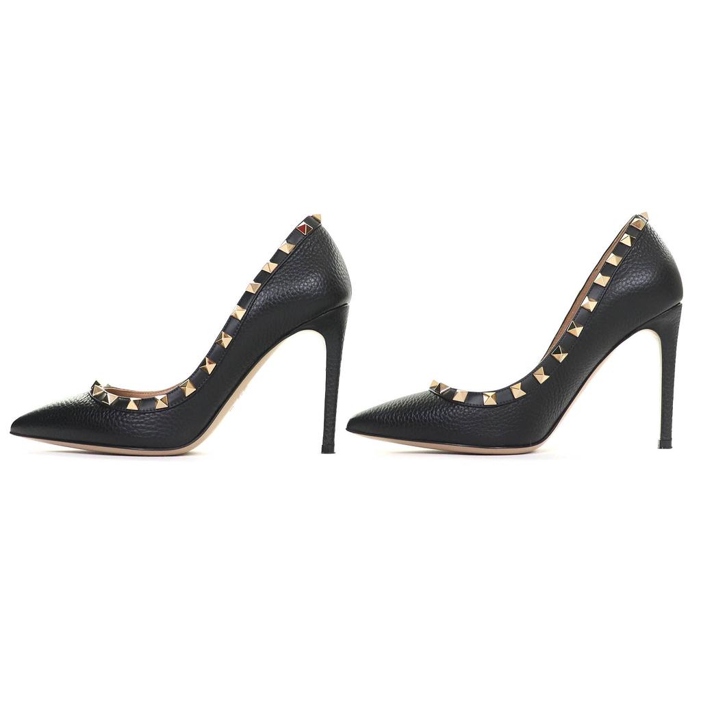 Valentino Garavani pumps Rockstud pointed toe leather black leather Women 35.5 Used
