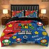Super Mario Pattern Bedding Quilt Set Quilt Cover Pillowcase Home Birthday Gift(1 * duvet cover + 2 * pillowcase, without core)