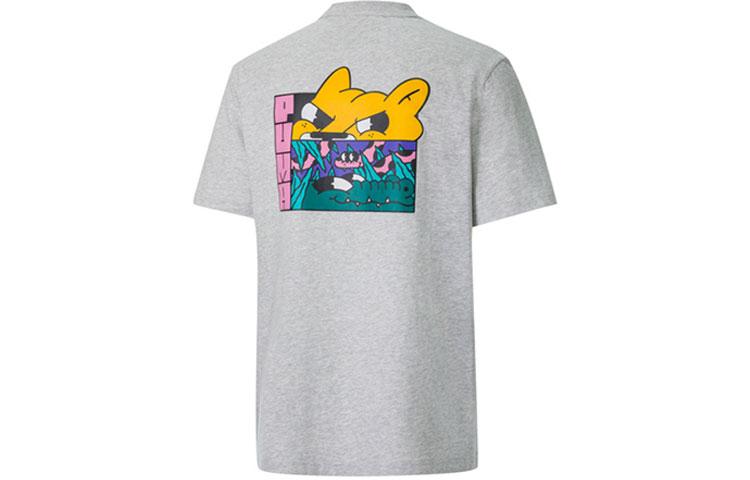 PUMA X BOKU T Shirts Men s Gray Crew Neck Moderate 530222-04 M