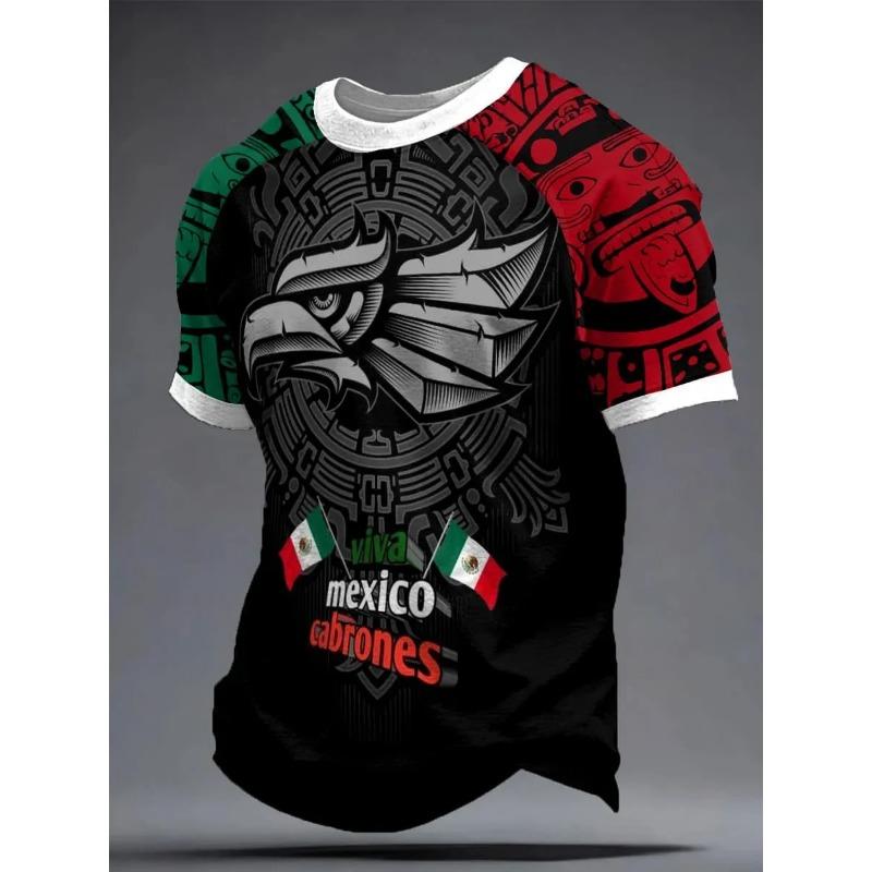 Neues Herren Mexiko Nationalfußballtrikot 3D-Druck Schnelltrocknendes Fußball-T-Shirt Sportliches Trainings-T-Shirt für Fans Spieltag Tägliches Tragen