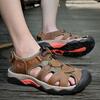 Hot Sale Sommer herresandaler utendørs sklisikre herre strandsandaler Håndlagde ekte skinn herresko Mote menn joggesko