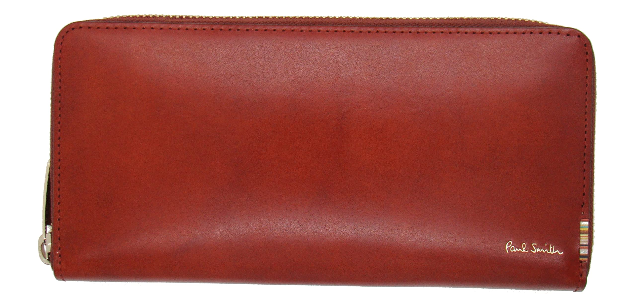 

Paul Smith Коричневый Кожаный Длинный Кошелек с Клапаном Мужской Застежка-Молния Мультиполоска