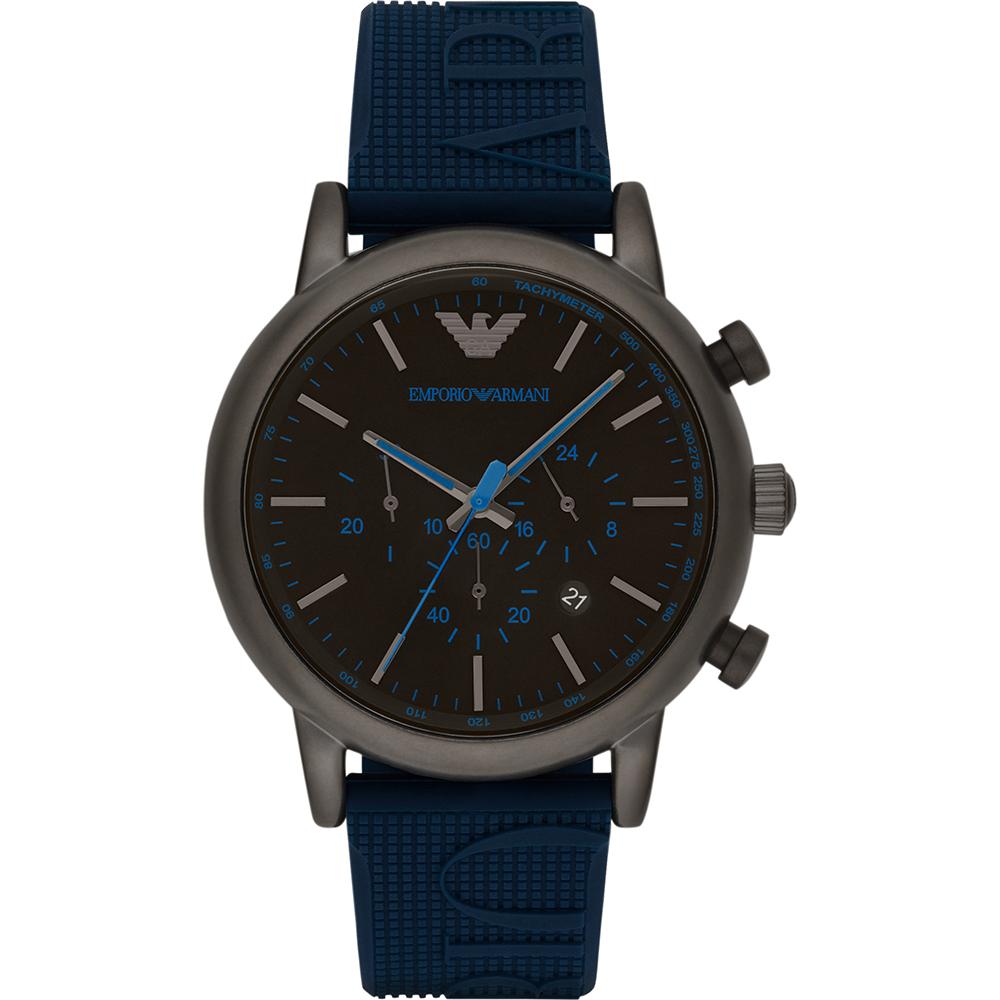 

Emporio Armani Luigi Black Silicone/Rubber Men s Quartz Chronograph AR11023 чёрный