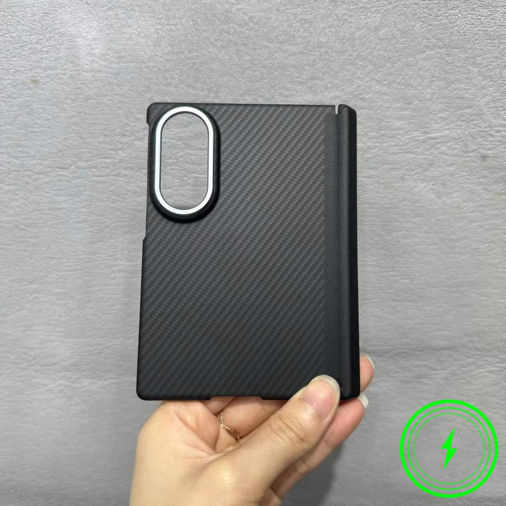 For Samsung Galaxy Z Fold 8 1500d Carbon Fiber Texture Magnetic Hinge Protect Case For Magsafe Wireless Charging Business Cover