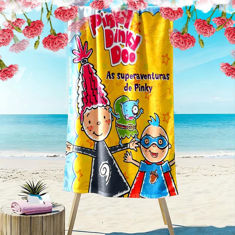 Pinky Dinky Doo Print Beach Towel, Large Soft Quick Dry Towel for Beach Camping Swimming
