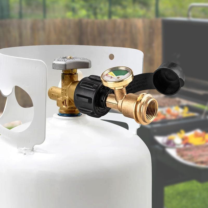 Propane Tank Gauge Level Indicator Precise Gas Pressure Meter Propane Adapter Gauge Brass Propane Gas Gauge for RV Camper Heater