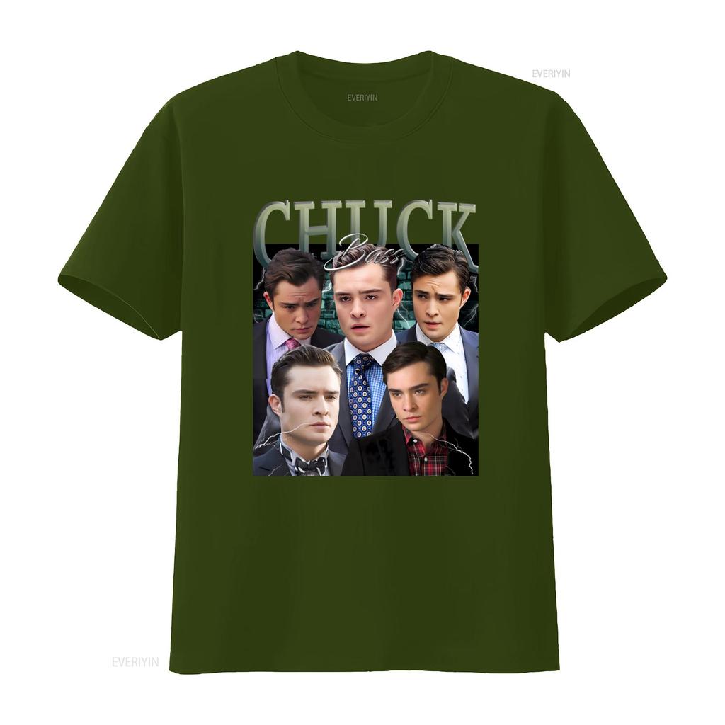 T-shirt Retro Bootleg Chuck Bass per Donna e Uomo vintage Lavata moda Top Unisex Per l'Uso Quotidiano Traspirante Versatile