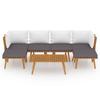 VidaXL Salon de jardin 7 pcs avec coussins Bois d'acacia solide