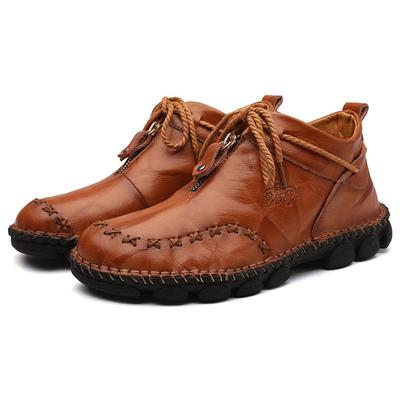 Stivali Autunno Inverno Inizio Uomo Scarpe in Vera Pelle Stivali Moderni da Uomo Piatti Antiscivolo Pelle di Vacca Maschile Stivaletti alla Caviglia A1743